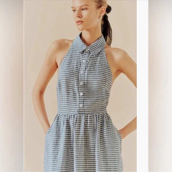 Reformation linen halter dress - Picture 3 of 4